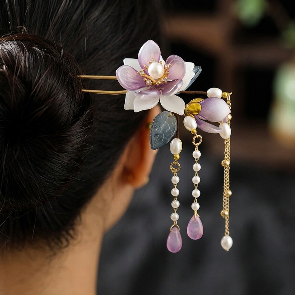 Alloy U Shaped Hair Pin With O - Hanbok Hair Pin review and price