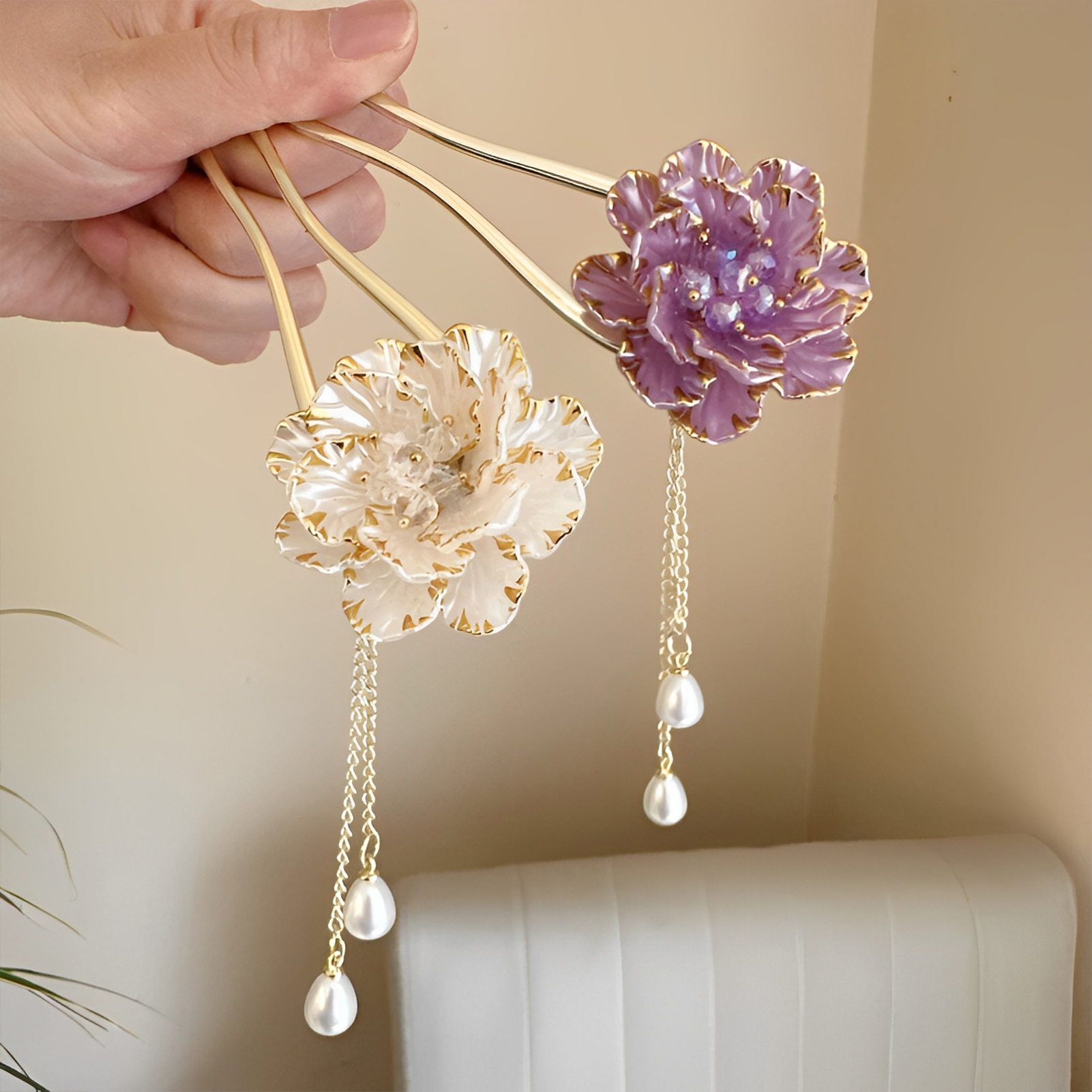 Elegant Hair Stick Peony Flowe - Hanbok Hair Pin review and price