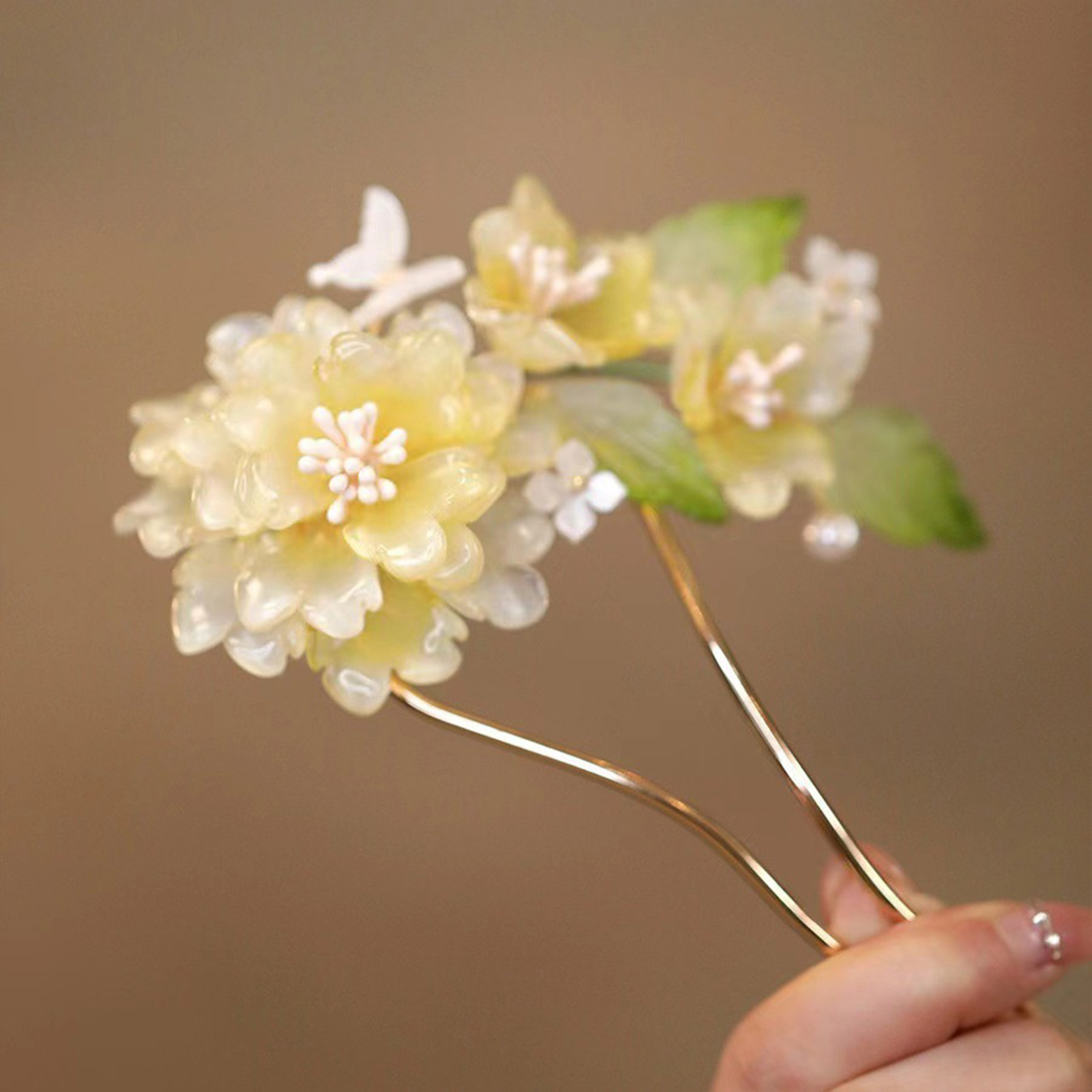 Flower U-shaped Hairpin Chines - Hanbok Hair Pin review and price