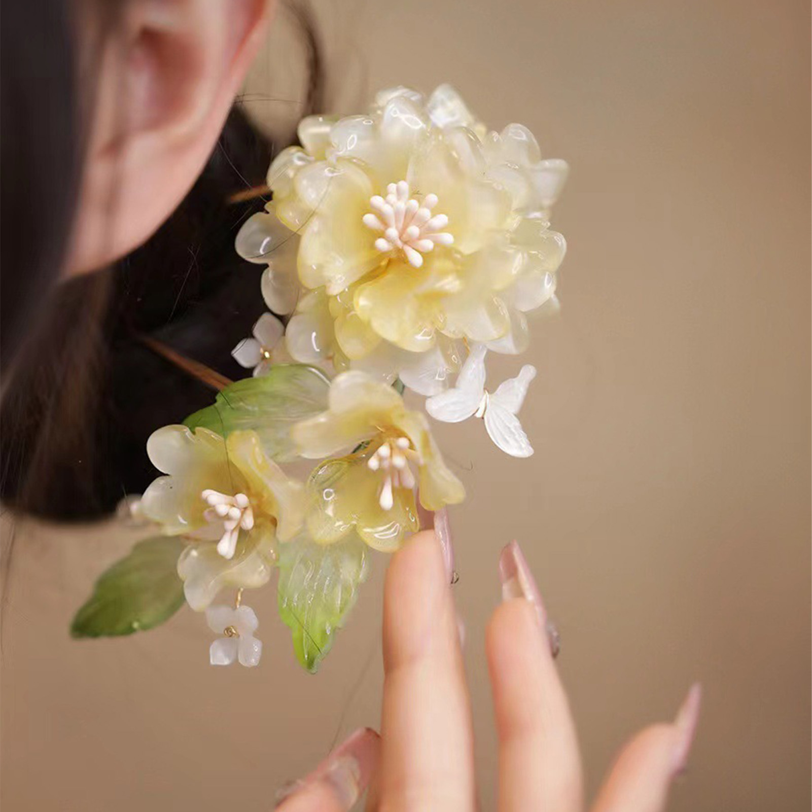 Flower U-shaped Hairpin Chines - Hanbok Hair Pin review and price