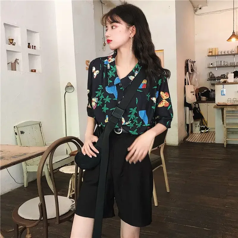Shirts Women Corduroy Patch Po - Korean Lifestyle Student review and price