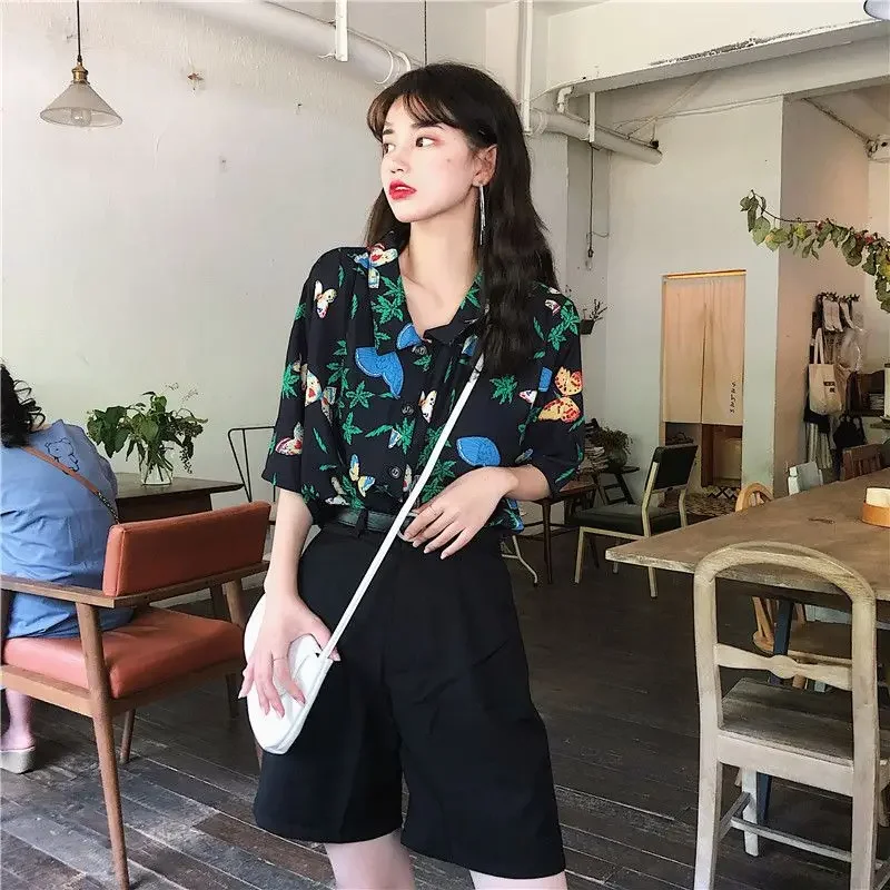 Shirts Women Corduroy Patch Po - Korean Lifestyle Student review and price